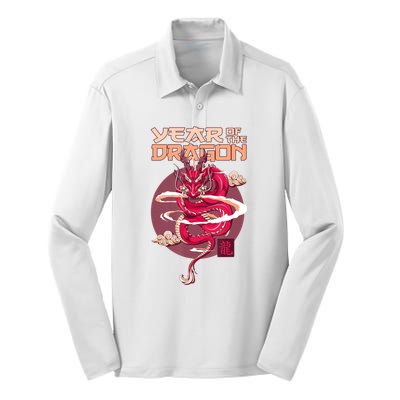 Chinese New Year 2024 Year Of The Dragon Chinese New Year 2024 Silk Touch Performance Long Sleeve Polo