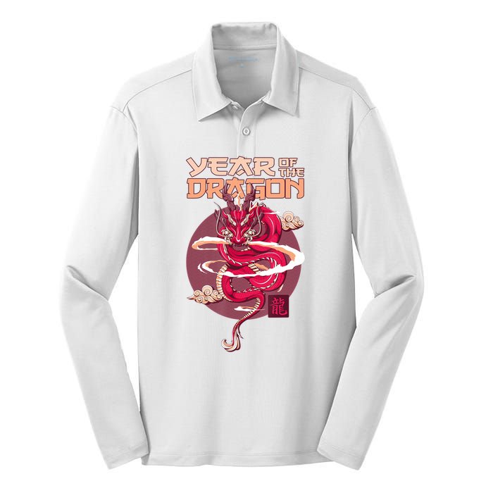 Chinese New Year 2024 Year Of The Dragon Chinese New Year 2024 Silk Touch Performance Long Sleeve Polo