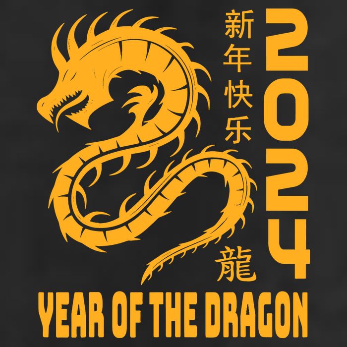 Chinese New Year 2024 Design Year Of The Dragon 2024 7 Panel Mesh Trucker Snapback Hat