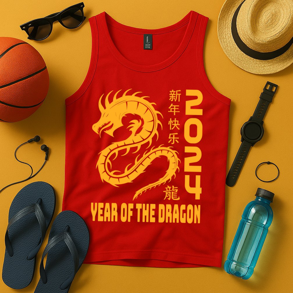 Chinese New Year 2024 Design Year Of The Dragon 2024 Tank Top