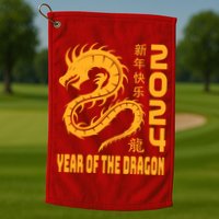 Chinese New Year 2024 Design Year Of The Dragon 2024 Golf Towel