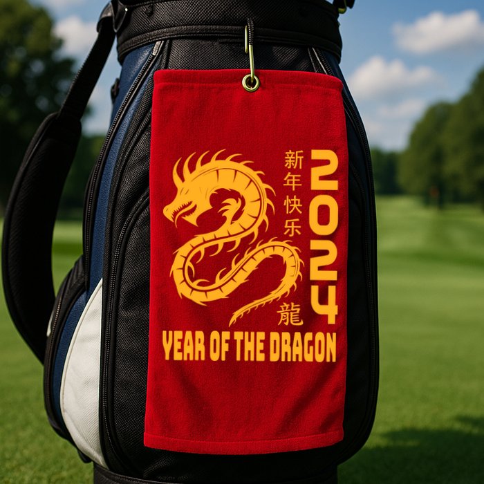 Chinese New Year 2024 Design Year Of The Dragon 2024 Golf Towel