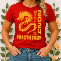 Chinese New Year 2024 Design Year Of The Dragon 2024 Womens T-Shirt