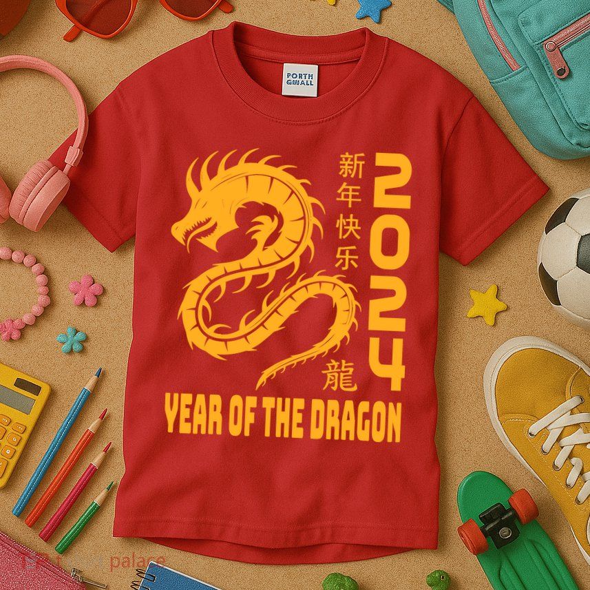 Chinese New Year 2024 Design Year Of The Dragon 2024 Kids T-Shirt