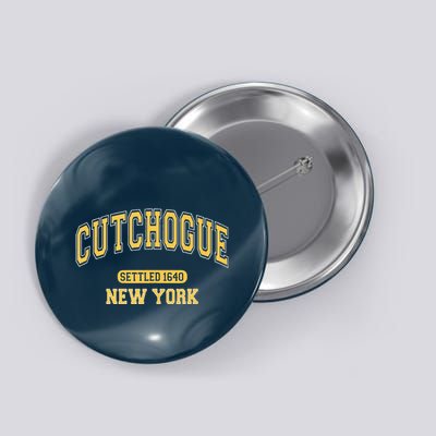 Cutchogue New York Settled 1640 Sports Vintage Yellow Button