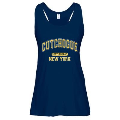 Cutchogue New York Settled 1640 Sports Vintage Yellow Ladies Essential Flowy Tank