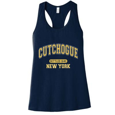 Cutchogue New York Settled 1640 Sports Vintage Yellow Womens Tank Top