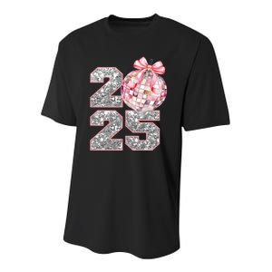 Coquette New Year 2025 Retro New Years Disco Ball Youth Performance Sprint T-Shirt