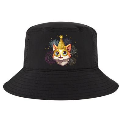 Cat New YearS Eve Party Happy New Year 2024 Fireworks Cool Comfort Performance Bucket Hat