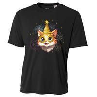 Cat New YearS Eve Party Happy New Year 2024 Fireworks Cooling Performance Crew T-Shirt