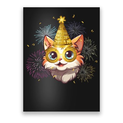 Cat New YearS Eve Party Happy New Year 2024 Fireworks Poster