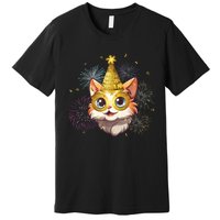 Cat New YearS Eve Party Happy New Year 2024 Fireworks Premium T-Shirt