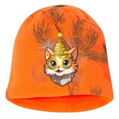 Cat New YearS Eve Party Happy New Year 2024 Fireworks Kati - Camo Knit Beanie