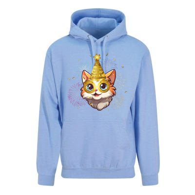 Cat New YearS Eve Party Happy New Year 2024 Fireworks Unisex Surf Hoodie