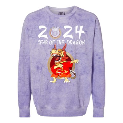 Chinese New Year 2024 Year Of The Dragon Happy New Year 2024 Colorblast Crewneck Sweatshirt