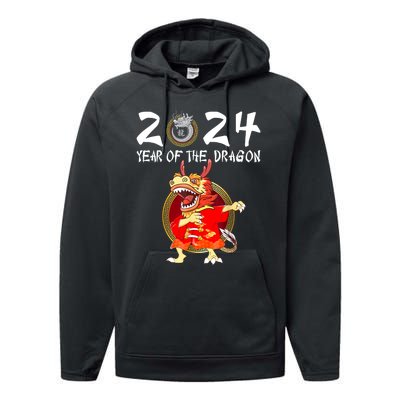 Chinese New Year 2024 Year Of The Dragon Happy New Year 2024 Performance Fleece Hoodie