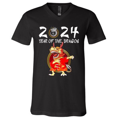 Chinese New Year 2024 Year Of The Dragon Happy New Year 2024 V-Neck T-Shirt