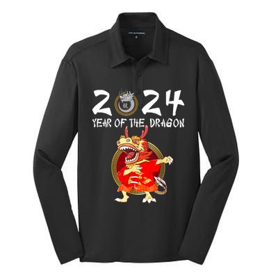 Chinese New Year 2024 Year Of The Dragon Happy New Year 2024 Silk Touch Performance Long Sleeve Polo