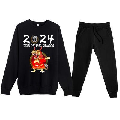 Chinese New Year 2024 Year Of The Dragon Happy New Year 2024 Premium Crewneck Sweatsuit Set