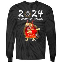 Chinese New Year 2024 Year Of The Dragon Happy New Year 2024 Tie-Dye Long Sleeve Shirt