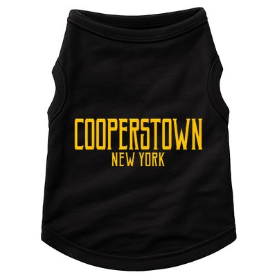 Cooperstown New York Vintage Text Amber Print Doggie Tank