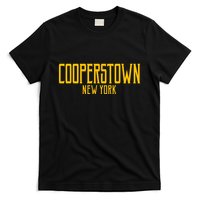 Cooperstown New York Vintage Text Amber Print T-Shirt
