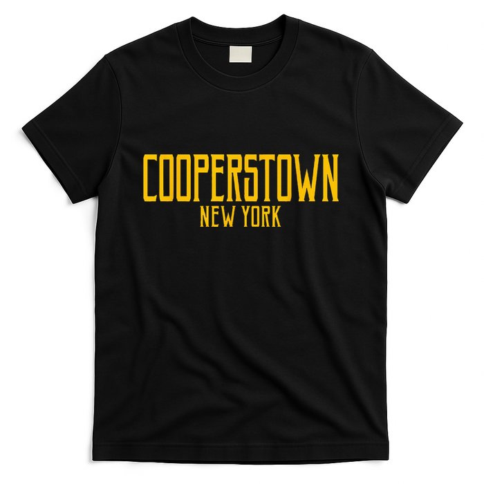 Cooperstown New York Vintage Text Amber Print T-Shirt