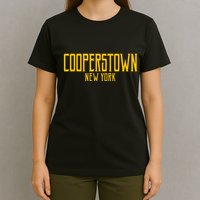 Cooperstown New York Vintage Text Amber Print T-Shirt