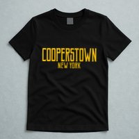 Cooperstown New York Vintage Text Amber Print T-Shirt