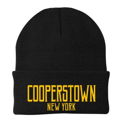Cooperstown New York Vintage Text Amber Print Beanie