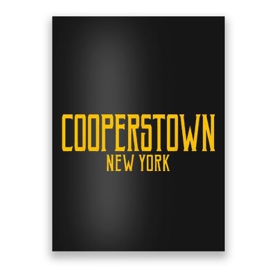 Cooperstown New York Vintage Text Amber Print Poster