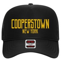 Cooperstown New York Vintage Text Amber Print Hat