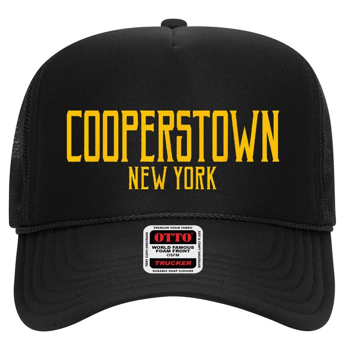 Cooperstown New York Vintage Text Amber Print Hat
