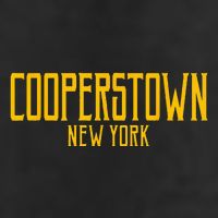Cooperstown New York Vintage Text Amber Print Golf Towel