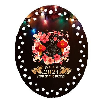 Chinese New Year 2024 Year Of The Dragon Lunar New Year 2024 Ceramic Oval Ornament