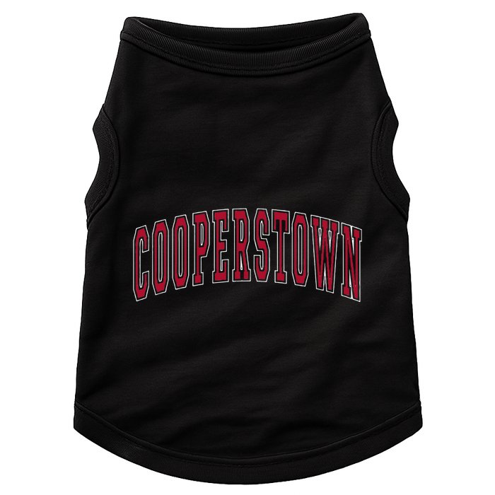 Cooperstown New York Souvenir College Style Red Text Doggie Tank