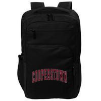 Cooperstown New York Souvenir College Style Red Text Impact Tech Backpack