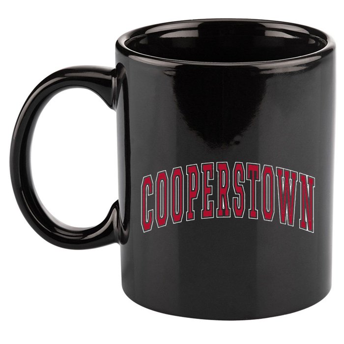 Cooperstown New York Souvenir College Style Red Text 11oz C Handle Ceramic Mug