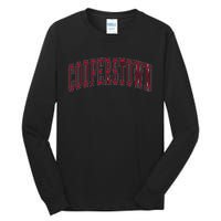 Cooperstown New York Souvenir College Style Red Text Tall Long Sleeve T-Shirt