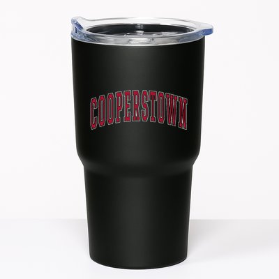 Cooperstown New York Souvenir College Style Red Text Tumbler