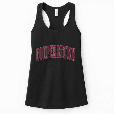 Cooperstown New York Souvenir College Style Red Text Womens Tank Top