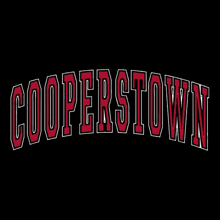 Cooperstown New York Souvenir College Style Red Text Women's Crop Top Tee
