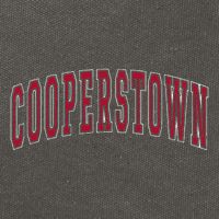 Cooperstown New York Souvenir College Style Red Text Cotton Canvas Backpack