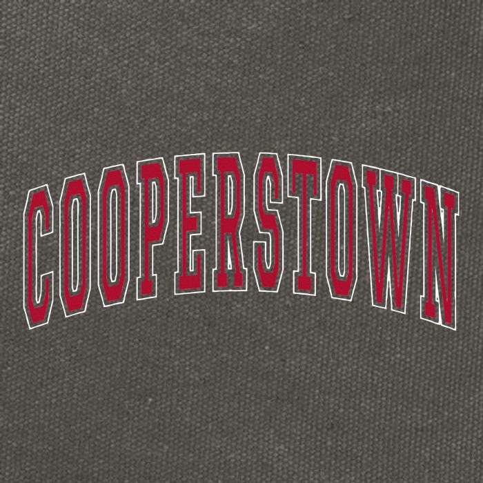 Cooperstown New York Souvenir College Style Red Text Cotton Canvas Backpack