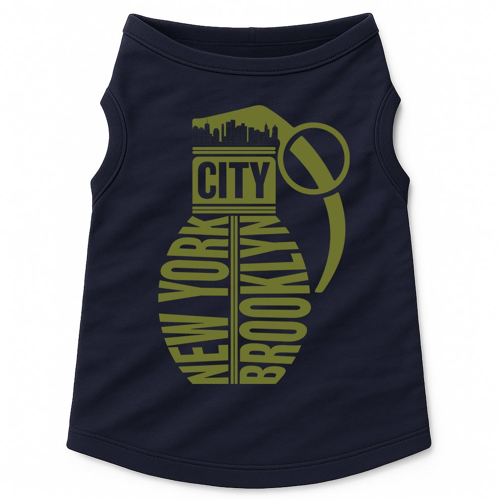 Cool New York City Brooklyn Grenade Design Doggie Tank