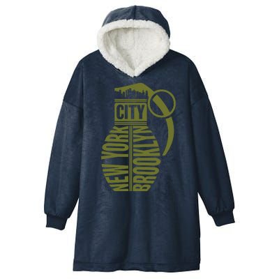 Cool New York City Brooklyn Grenade Design Hooded Wearable Blanket