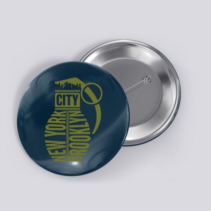 Cool New York City Brooklyn Grenade Design Button