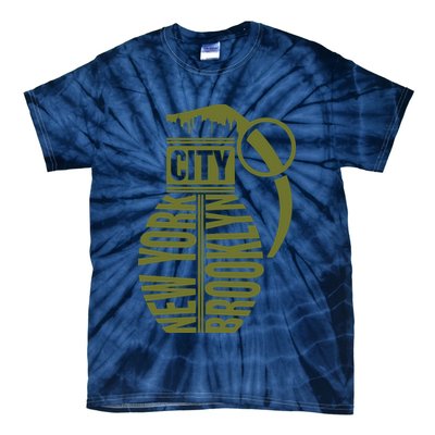 Cool New York City Brooklyn Grenade Design Tie-Dye T-Shirt