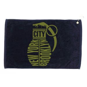 Cool New York City Brooklyn Grenade Design Grommeted Golf Towel