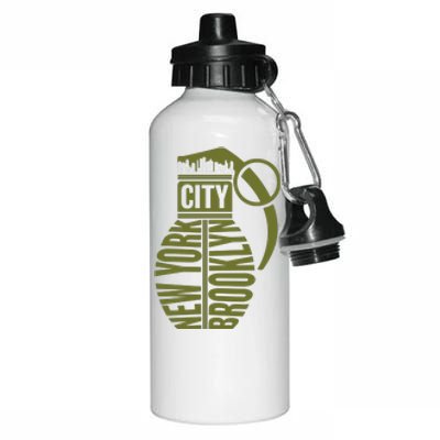 Cool New York City Brooklyn Grenade Design Aluminum Water Bottle 